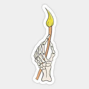 Skeleton hand holding a paintbrush Sticker